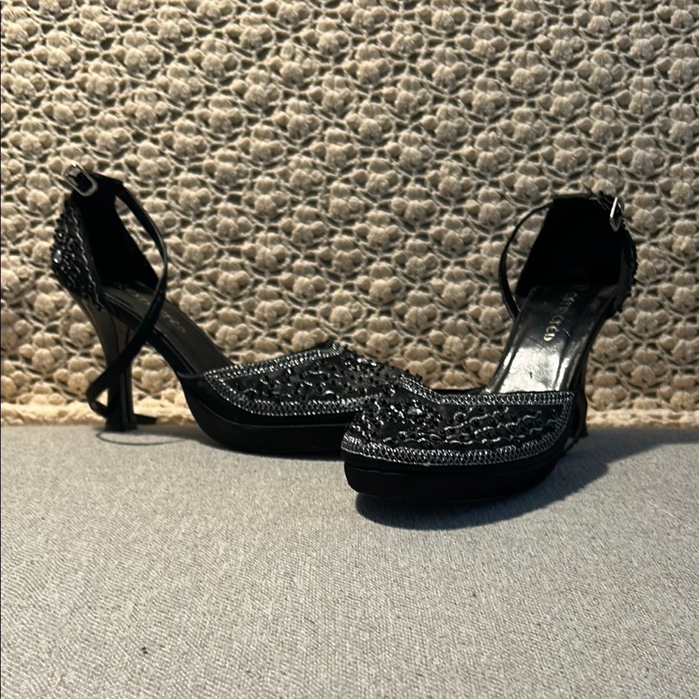 Restricted Women’s 6.5 Black Sequin and Beaded Heels